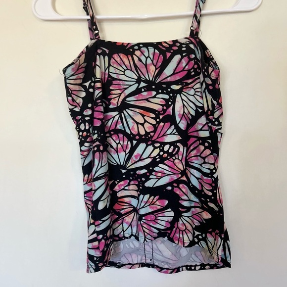 No Boundaries Novelty Butterfly Print Women's Top Buttondown Medium - Picture 2 of 8